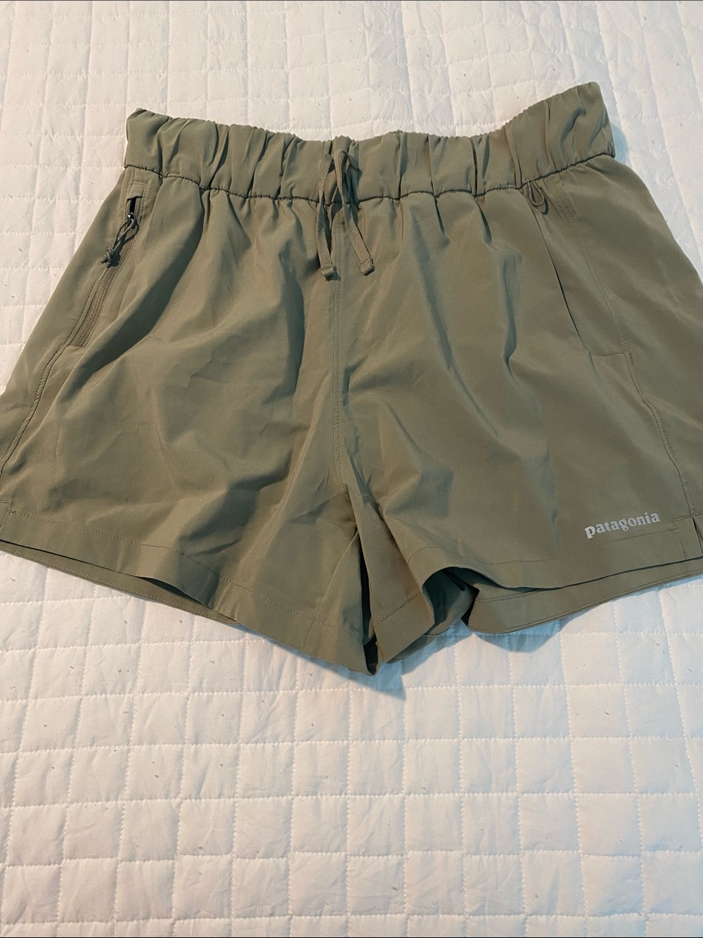 Patagonia Olive Athletic Drawstring Shorts
